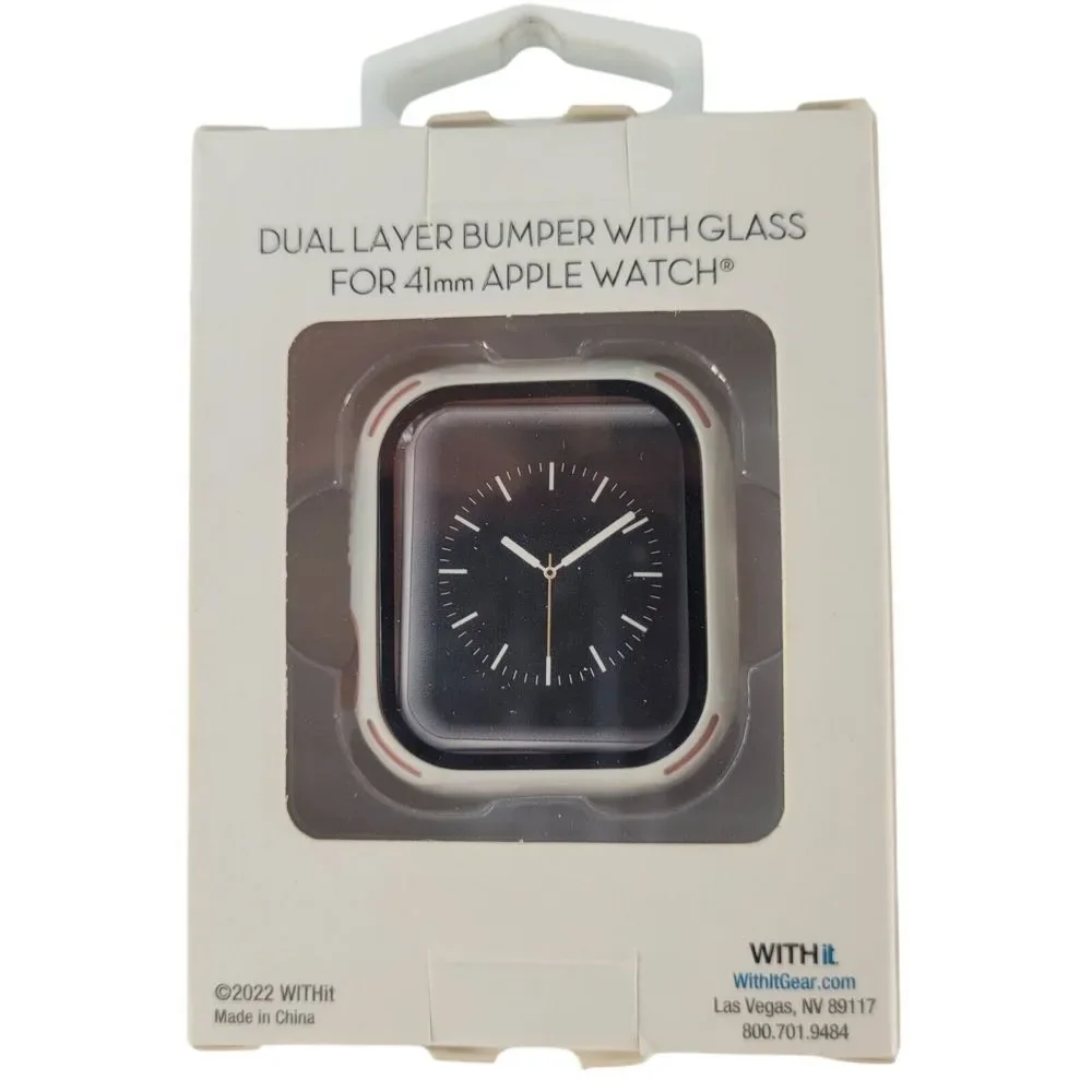 Apple Watch Cover 41MM Rose/White WITH it‎ Dual Layer Bumper Protection & Glass
